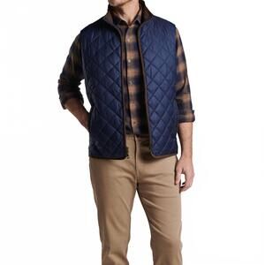 NEW PETER MILLAR essex quilted vest in navy